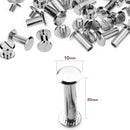 10x30mm Silver Chicago Screwback Studs - Pack of 10