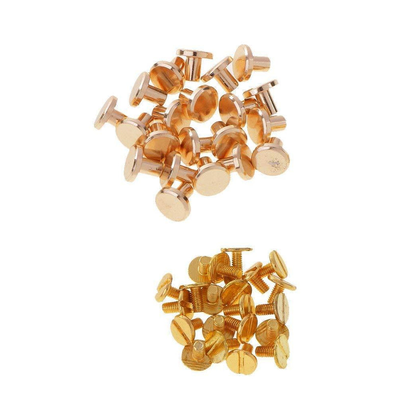 10 Pieces Chicago Screwback Studs - 9 x 6mm in Gold