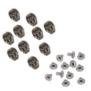 100 x 9x15mm Gunmetal Black Plastic Skull Studs (6057
