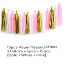 Happy Birthday Decorations Set - Gold, White & Pink