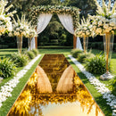 1.2m x 10m Mirror Carpet Aisle Runner, Silver/Gold Double-Sided Reflective Event Flooring