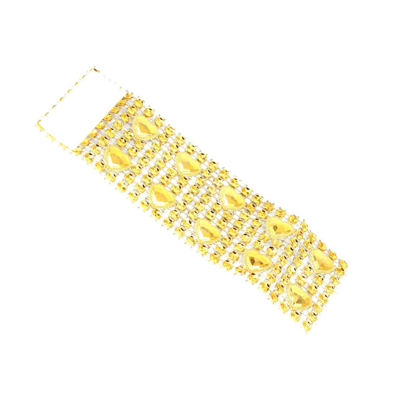 Napkin Rings, Bling Gold Heart Shaped Rhinestone Serviette Holder Ring Chair Sash Wrap Hook & Loop Stripe Buckle for Table Decoration, Dining, Wedding, Birthday, 13cm x 4cm