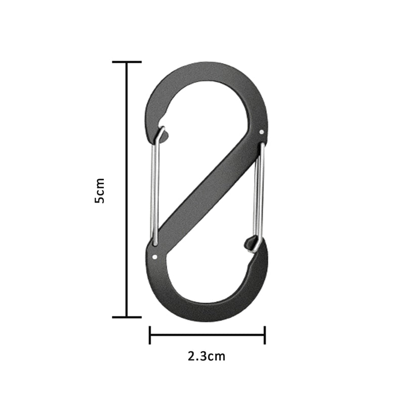 5pcs S Shape Carabiner Keyring Clip -  Double Sided Snap Hook