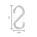 5pcs S Shape Carabiner Keyring Clip -  Double Sided Snap Hook