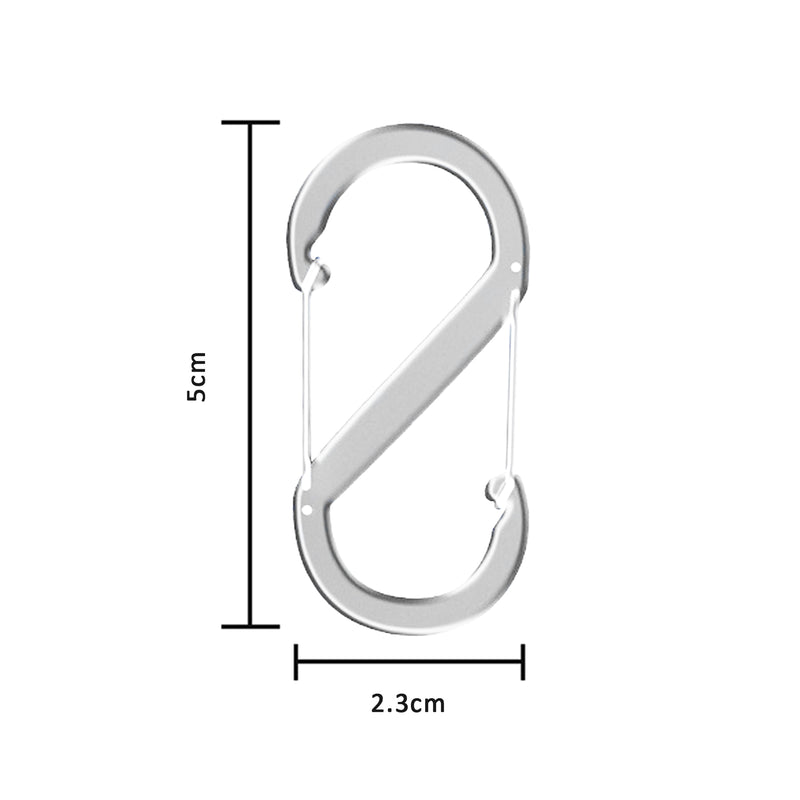 5pcs S Shape Carabiner Keyring Clip -  Double Sided Snap Hook