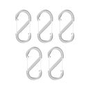 5pcs S Shape Carabiner Keyring Clip -  Double Sided Snap Hook