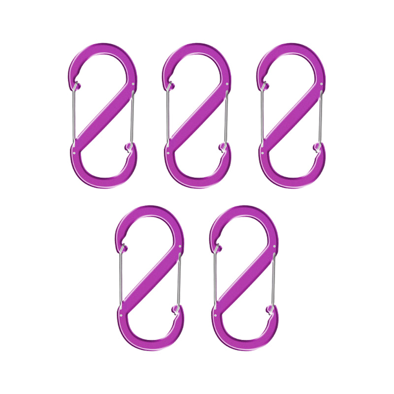 5pcs S Shape Carabiner Keyring Clip -  Double Sided Snap Hook