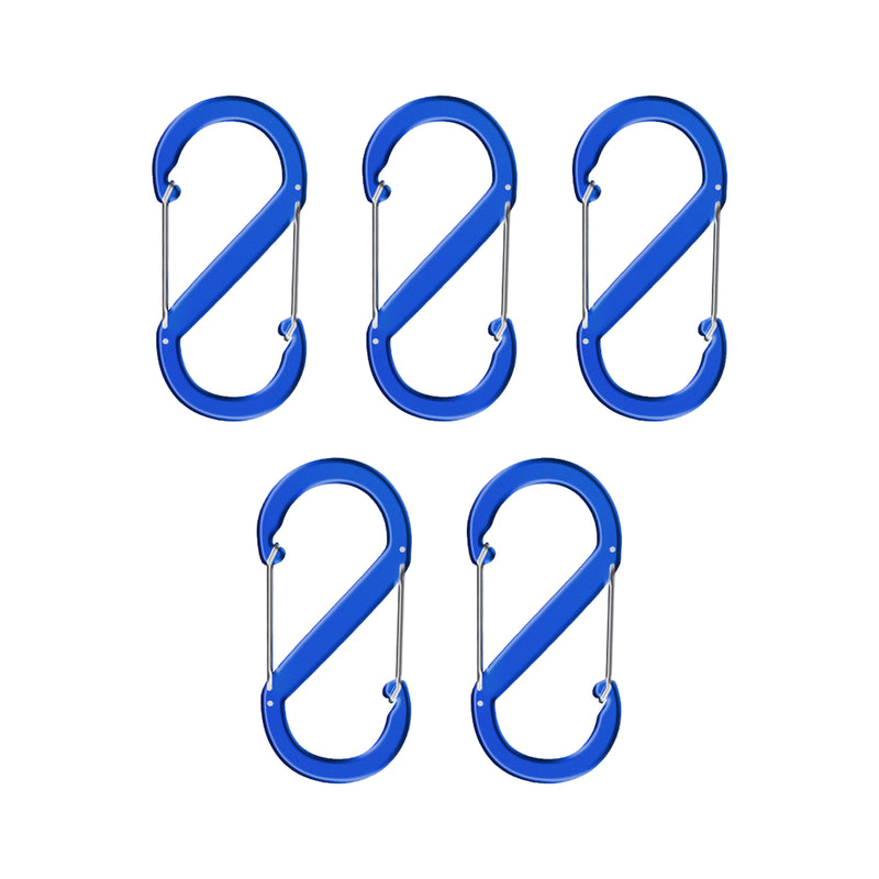 5pcs S Shape Carabiner Keyring Clip -  Double Sided Snap Hook