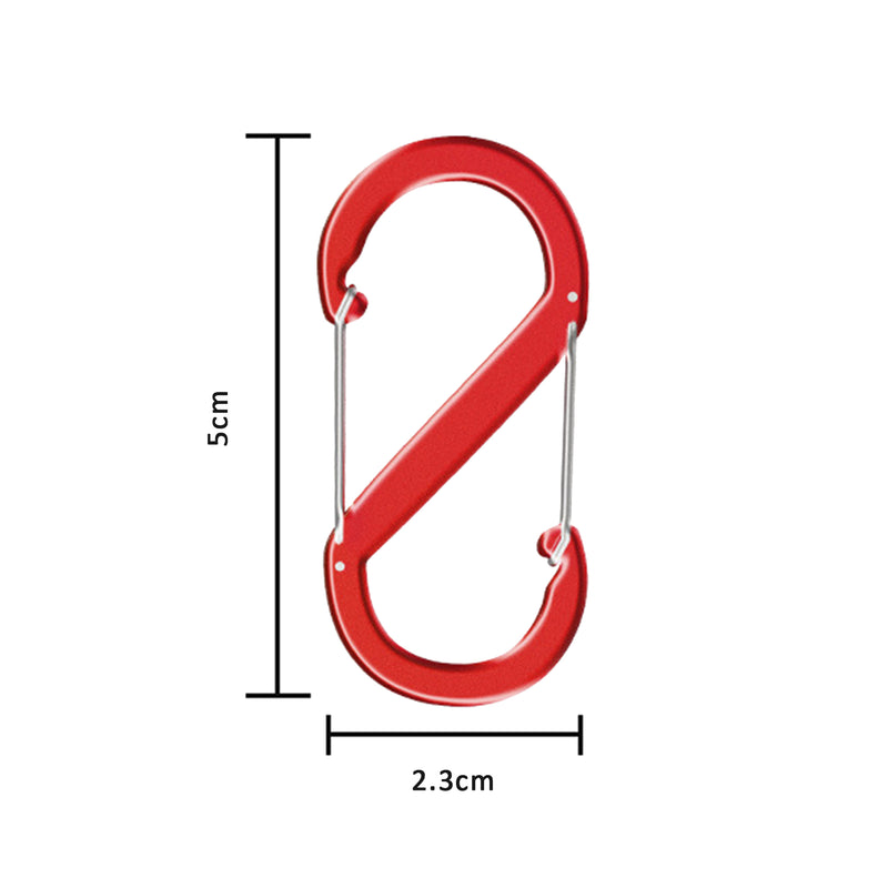 5pcs S Shape Carabiner Keyring Clip -  Double Sided Snap Hook