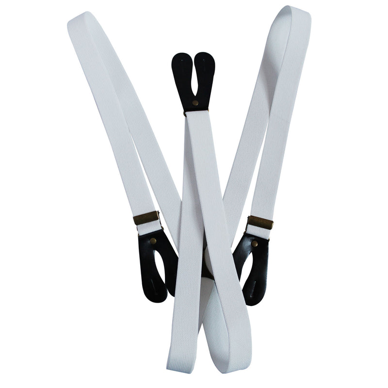 Y Shape Elasticated Suspenders Button Hole Braces, 25mm Wide