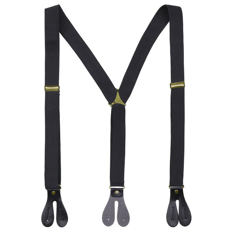 Y Shape Elasticated Suspenders Button Hole Braces, 25mm Wide