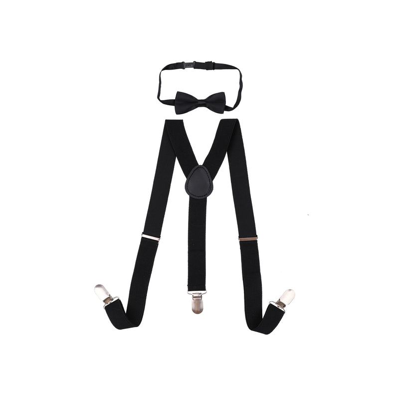 Kids Braces Bow Tie Set, Fully Elasticated Y Shape Suspender, 25mm Wide