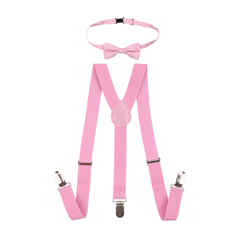 Kids Braces & Bow Tie Set, Fully Elasticated Y Shape Suspender, 25mm Wide