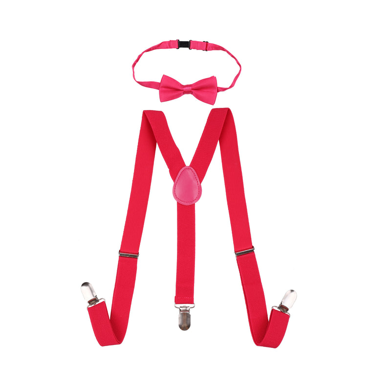 Kids Braces & Bow Tie Set, Fully Elasticated Y Shape Suspender, 25mm Wide