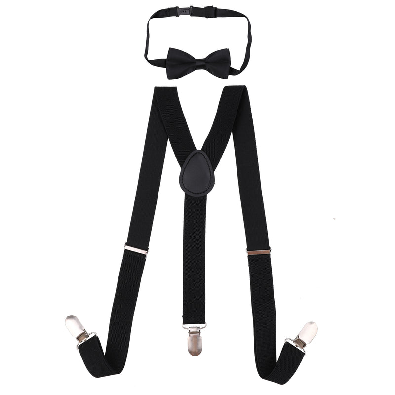 Kids Braces & Bow Tie Set, Fully Elastic Y Shape Suspender, 25mm Wide