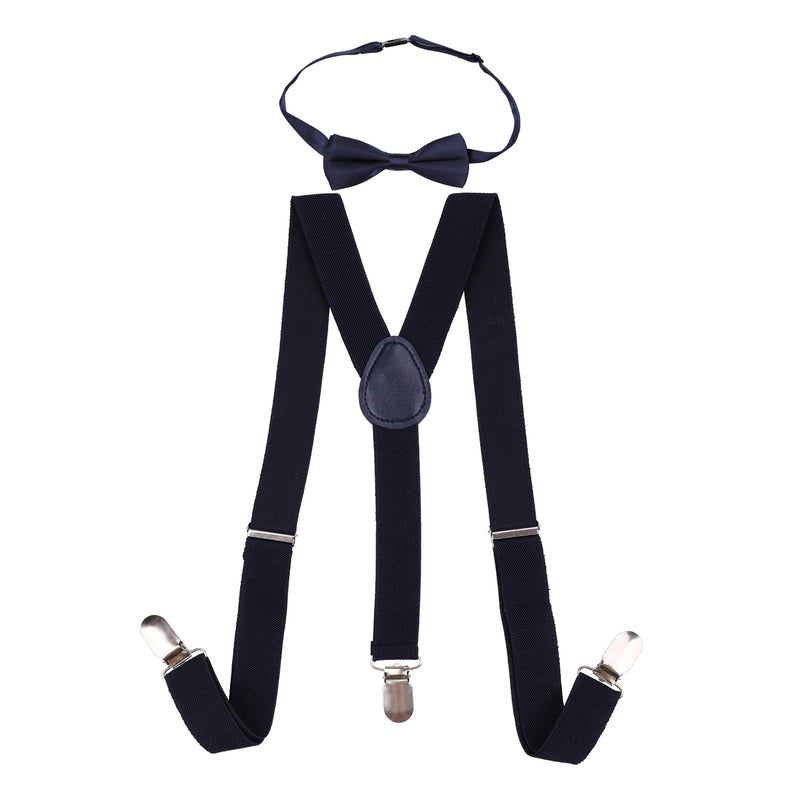 Kids Braces & Bow Tie Set, Fully Elastic Y Shape Suspender, 25mm Wide