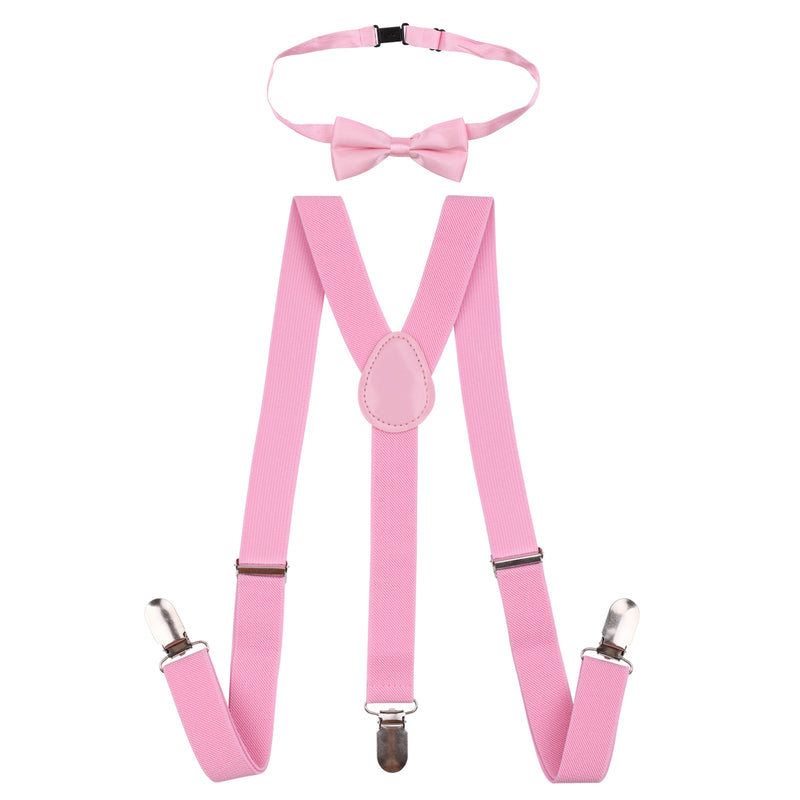 Kids Braces & Bow Tie Set, Fully Elastic Y Shape Suspender, 25mm Wide