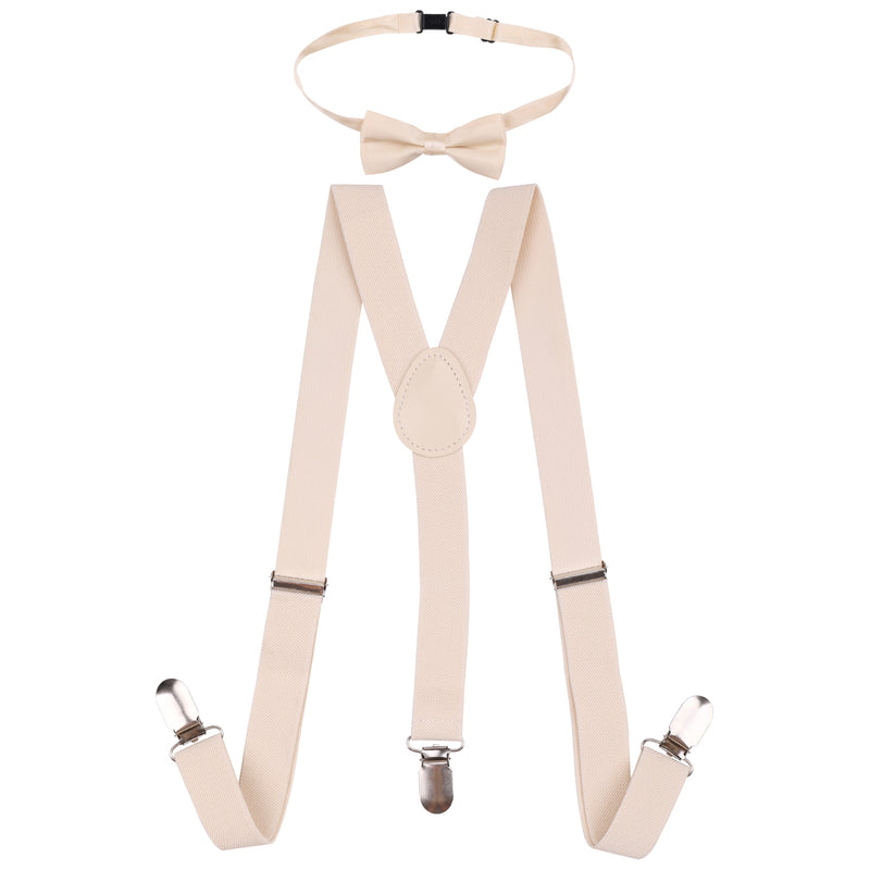 Kids Braces & Bow Tie Set, Fully Elastic Y Shape Suspender, 25mm Wide