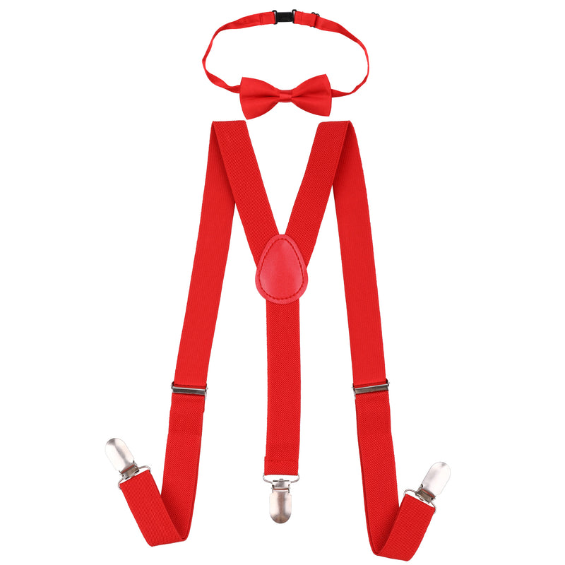 Kids Braces & Bow Tie Set, Fully Elastic Y Shape Suspender, 25mm Wide