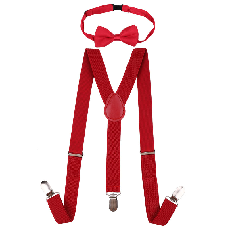 Kids Braces & Bow Tie Set, Fully Elastic Y Shape Suspender, 25mm Wide