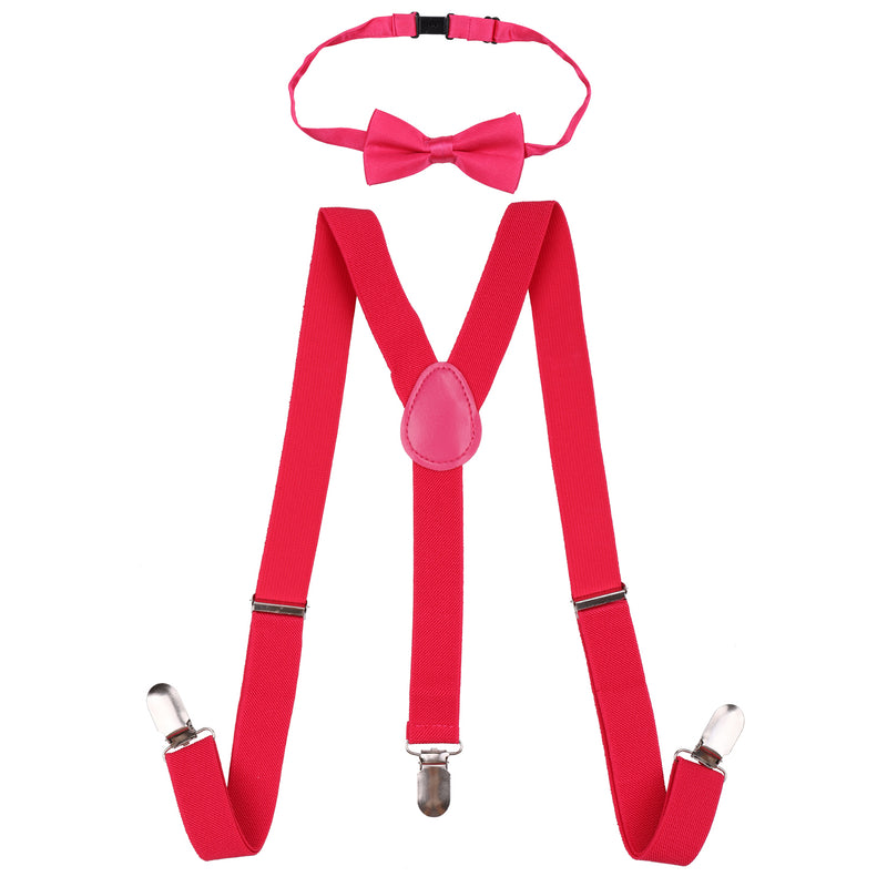 Kids Braces & Bow Tie Set, Fully Elastic Y Shape Suspender, 25mm Wide