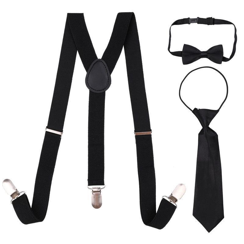 Kids Braces, Bow Tie & Necktie Set, 12-16 Years Y Shape Suspender