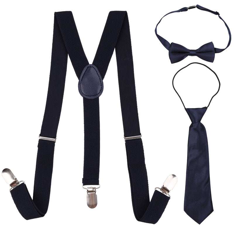 Kids Braces, Bow Tie & Necktie Set, 12-16 Years Y Shape Suspender