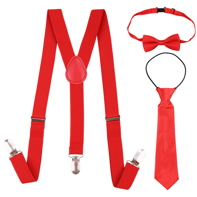 Kids Braces, Bow Tie & Necktie Set, 12-16 Years Y Shape Suspender