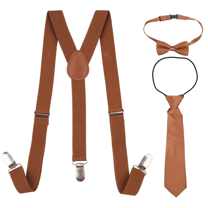 Kids Braces, Bow Tie & Necktie Set, 12-16 Years Y Shape Suspender