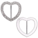 Heart Shape Silver Slider Buckle with Sparkling Rhinestone for Chair Band, Arts & Crafts