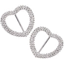 Heart Shape Silver Slider Buckle with Sparkling Rhinestone for Chair Band, Arts & Crafts