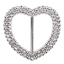 Heart Shape Silver Slider Buckle with Sparkling Rhinestone for Chair Band, Arts & Crafts