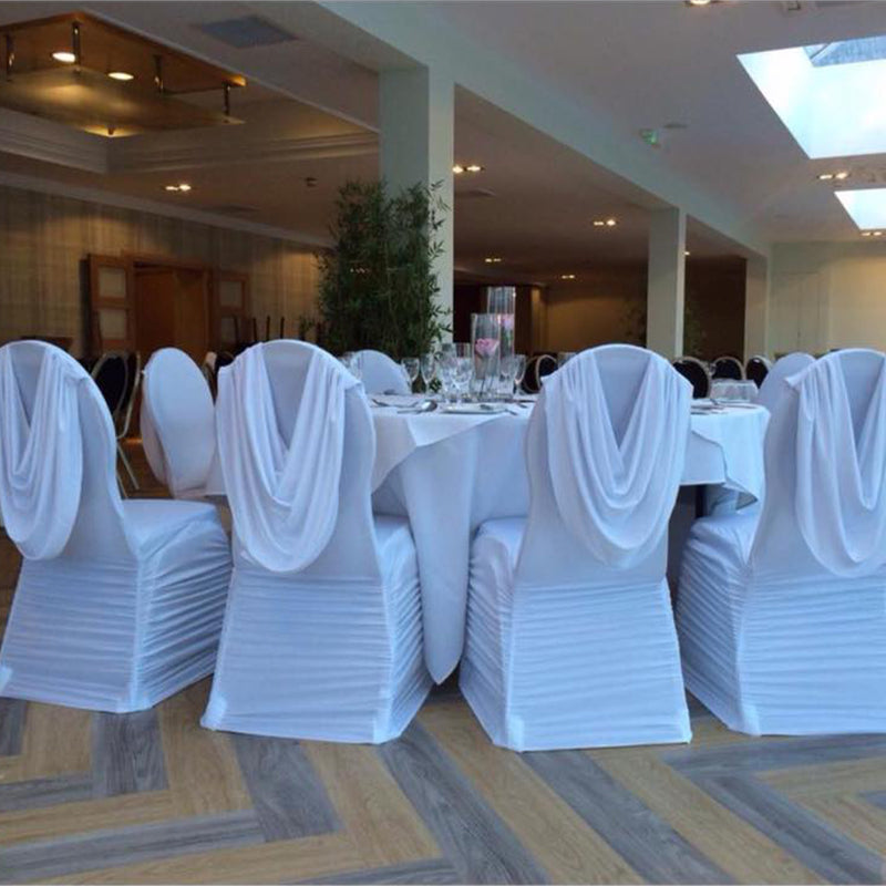Premium Polyester Spandex Chair Covers - White