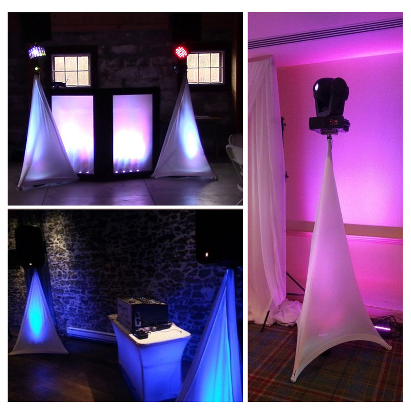 Speaker DJ Stand Cover Stretch Cover for Wedding, Reception, Banquet, White