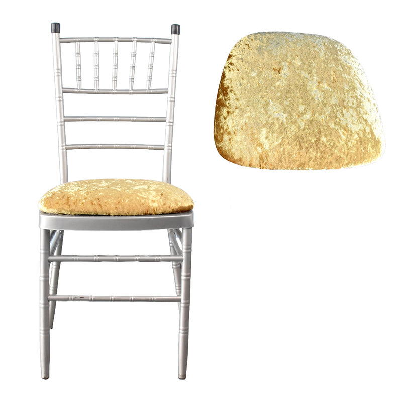 Crushed Velvet Seat Pad Covers for Chiavari Wedding Chairs