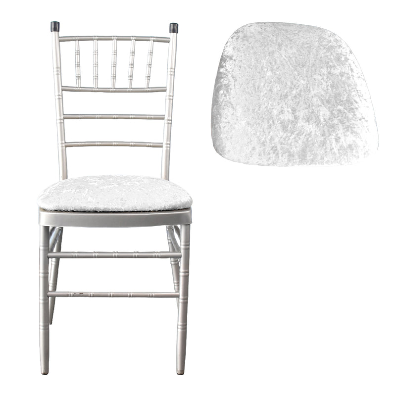 Crushed Velvet Seat Pad Covers for Chiavari Wedding Chairs