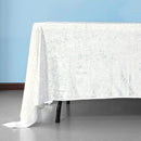 Pack of 10 Crushed Velvet Square Tablecloth, 90Inch x 90Inch, White
