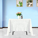 Pack of 10 Crushed Velvet Square Tablecloth, 90Inch x 90Inch, White