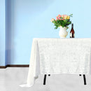 Pack of 10 Crushed Velvet Square Tablecloth, 90Inch x 90Inch, White