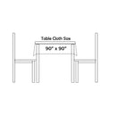 Pack of 10 Crushed Velvet Square Tablecloth, 90Inch x 90Inch, White