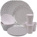 16 Piece Melamine Dinner Set, Plates, Dessert Plates, Bowls & Cups