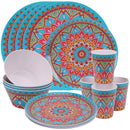 16 Piece Melamine Dinner Set, Plates, Dessert Plates, Bowls & Cups
