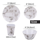 16 Piece Melamine Dinner Set, Plates, Dessert Plates, Bowls & Cups