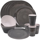 16 Piece Melamine Dinner Set, Plates, Dessert Plates, Bowls & Cups