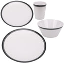 16 Piece Melamine Dinner Set, Plates, Dessert Plates, Bowls & Cups