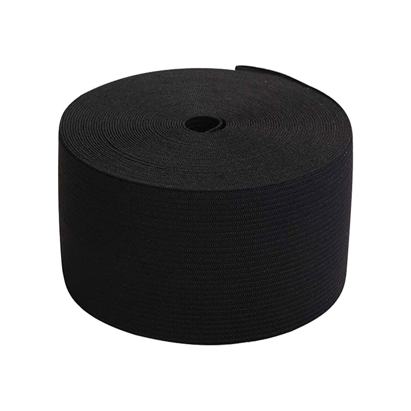 75mm Wide Flat Elastic Band, Stretchable Waistband Tape Elastic Cord for Sewing Clothing, Garments, Dressmaking, DIY Craft Projects, Black, 25 Metres