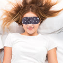 3D Contoured Grey Eye Mask for Sleeping, Star Printed Blindfold Sleep Mask with Adjustable Strap