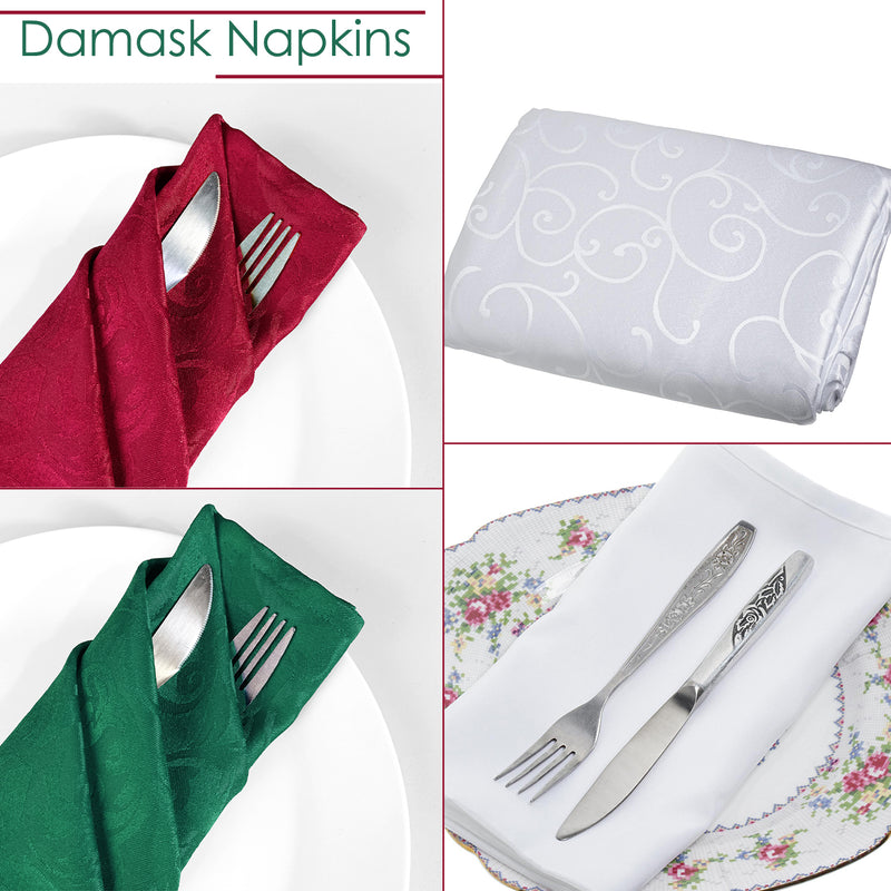 Damask Scrolled Leaves Pattern Polyester Napkin