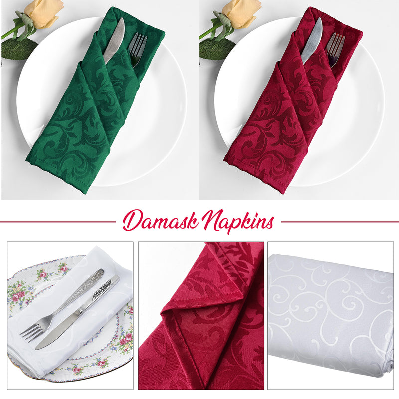 Damask Scrolled Leaves Pattern Polyester Napkin