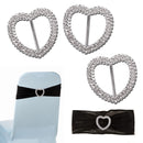 Heart Shape Silver Slider Buckle with Sparkling Rhinestone for Chair Band, Arts & Crafts